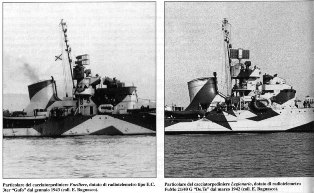 Il cacciatorpediniere Mitragliere in navigazione di guerra nel 1942